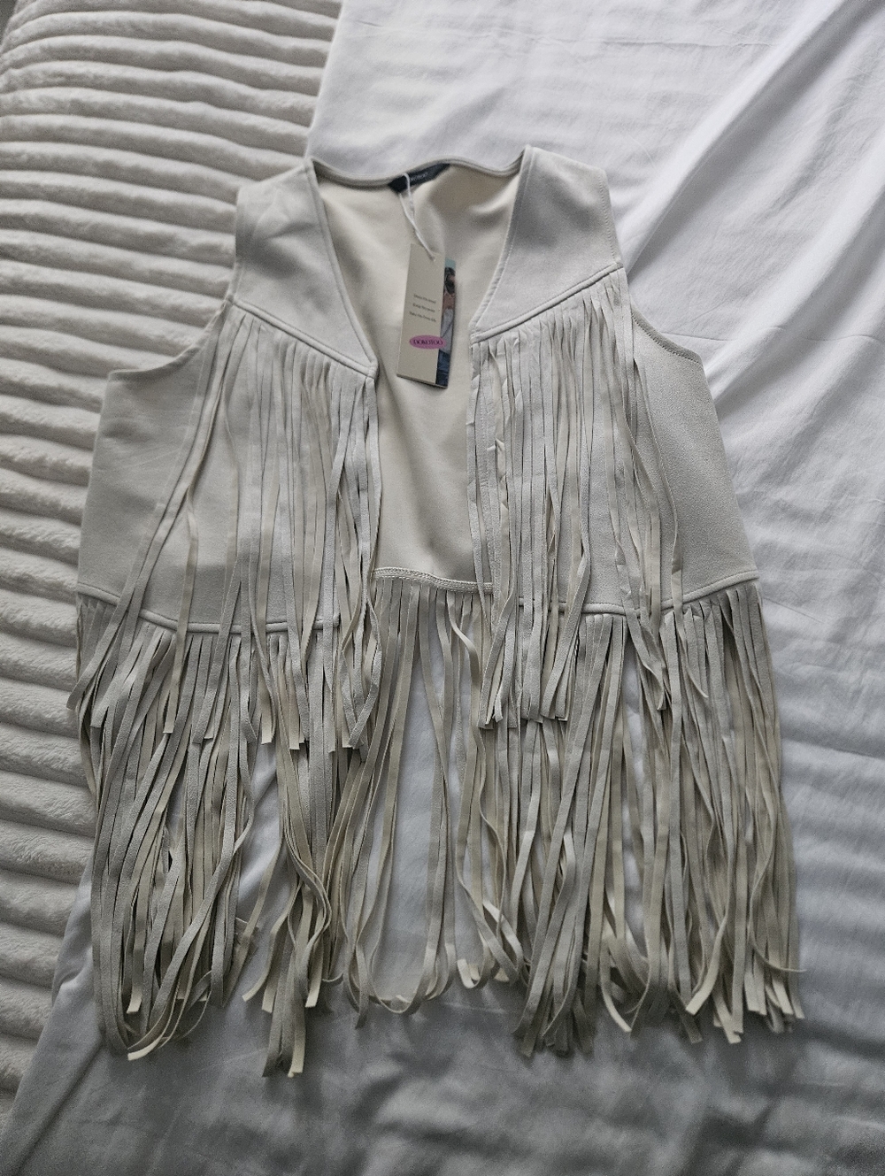 NWT Fringed Open Front Women's Vest